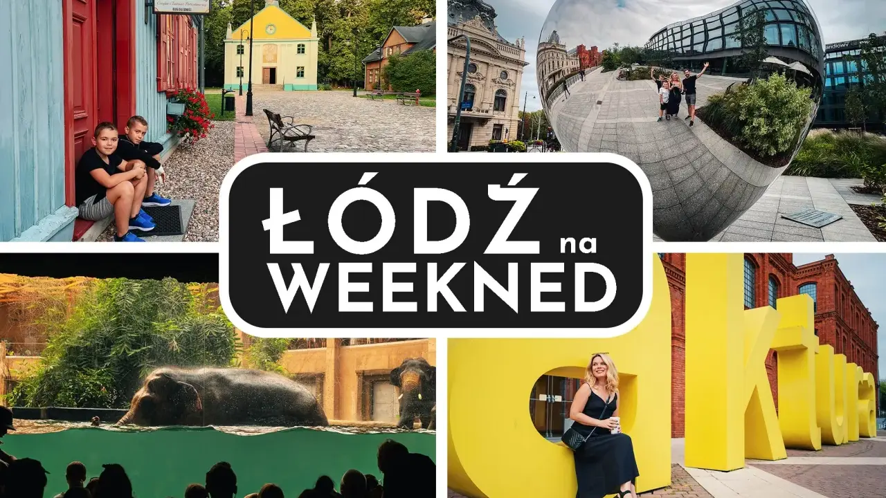 Łódź na weekend: dzieci przy zabytkowym domu, słonie w zoo, serce-lustro i napisy "Kultura". Atrakcje turystyczne dla każdego!