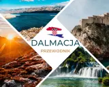 Gdzie jest Dalmacja? Na zdjęciu widać chorwacką flagę, wodospady Krka, góry i morze.