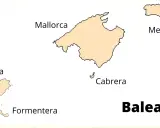 Mapa Balearów: Ibiza, Formentera, Mallorca, Menorca i Cabrera. Tutaj zobaczysz, gdzie leży Ibiza.