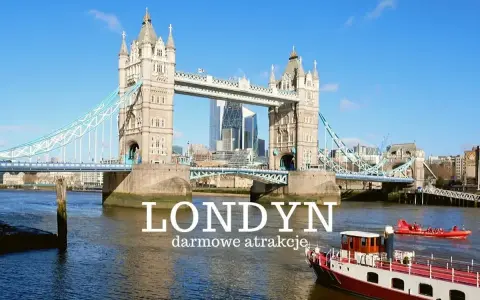 Tower Bridge w Londynie, idealne miejsce na odkrywanie darmowe atrakcje. Widok na Tamizę z łodziami i nowoczesnymi budynkami w tle.
