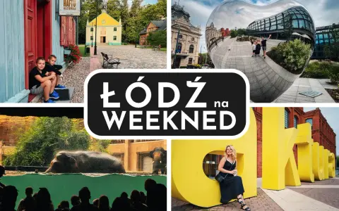 Łódź na weekend: dzieci przy zabytkowym domu, słonie w zoo, serce-lustro i napisy "Kultura". Atrakcje turystyczne dla każdego!