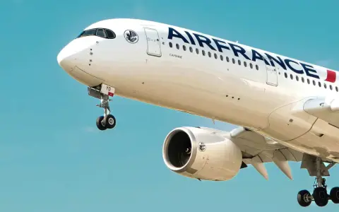 Samolot Air France w locie. Sprawdź wymiary bagażu przed podróżą!